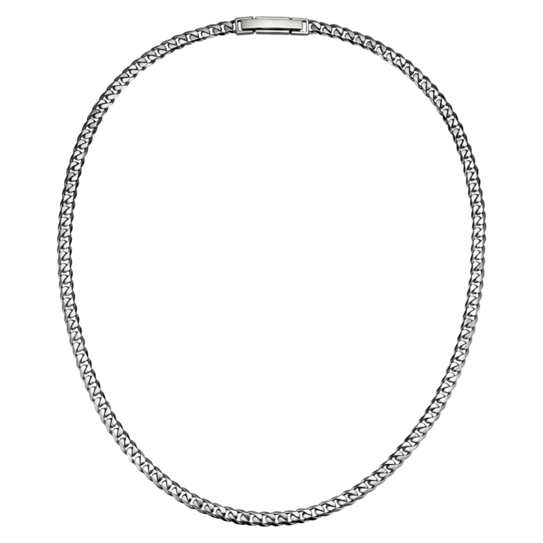 A 5mm men's platinum cuban chain necklace with a durable clasp