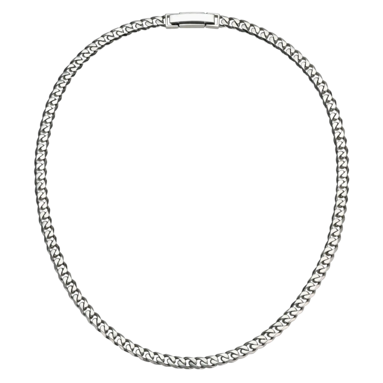 A 6mm men's platinum cuban chain necklace with a durable clasp