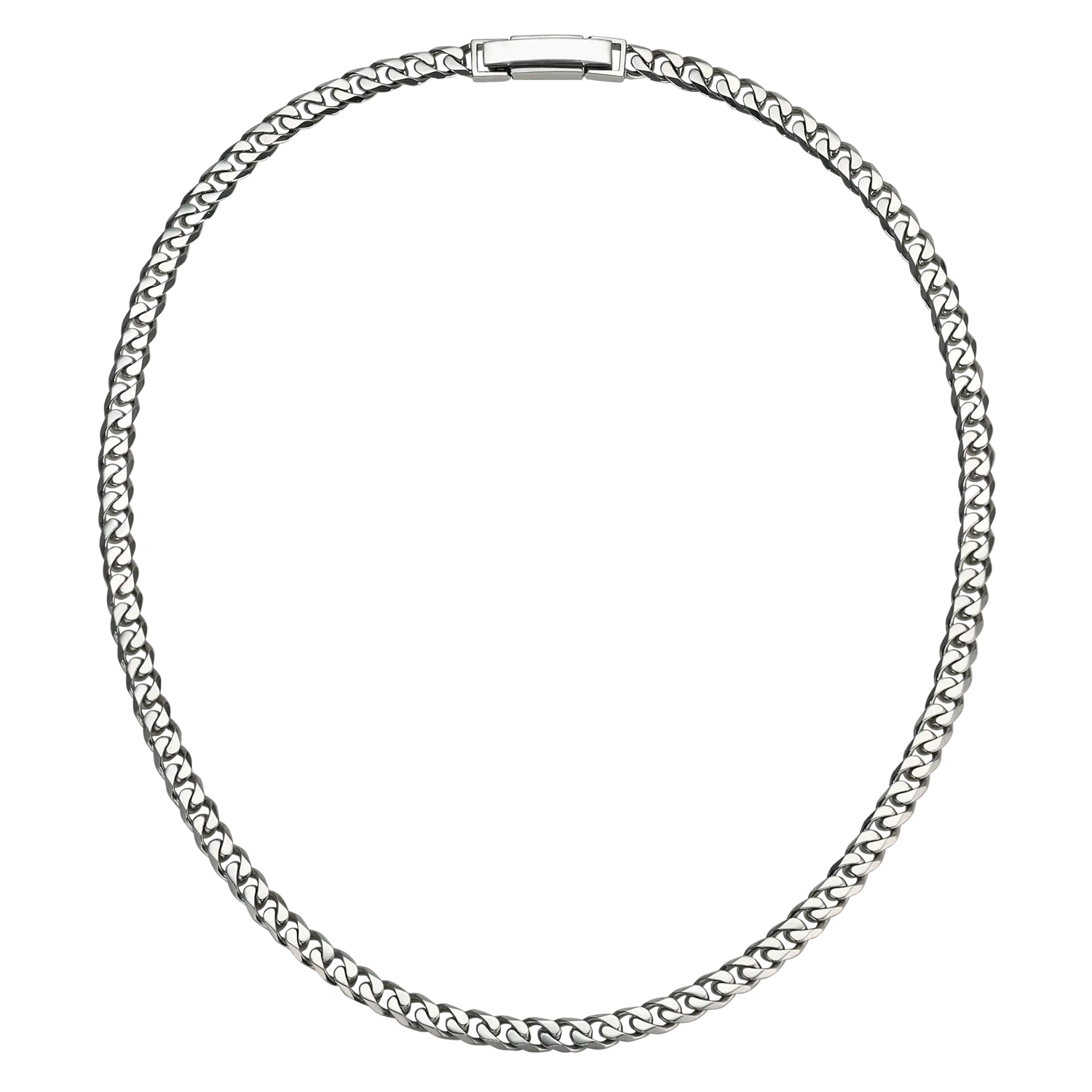 A 6mm men's platinum cuban chain necklace with a durable clasp