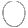A 8mm men's platinum cuban chain necklace with a durable clasp