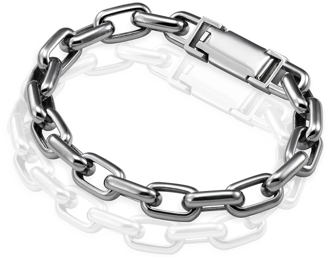 Cable Chain Bracelet in Platinum, 8mm