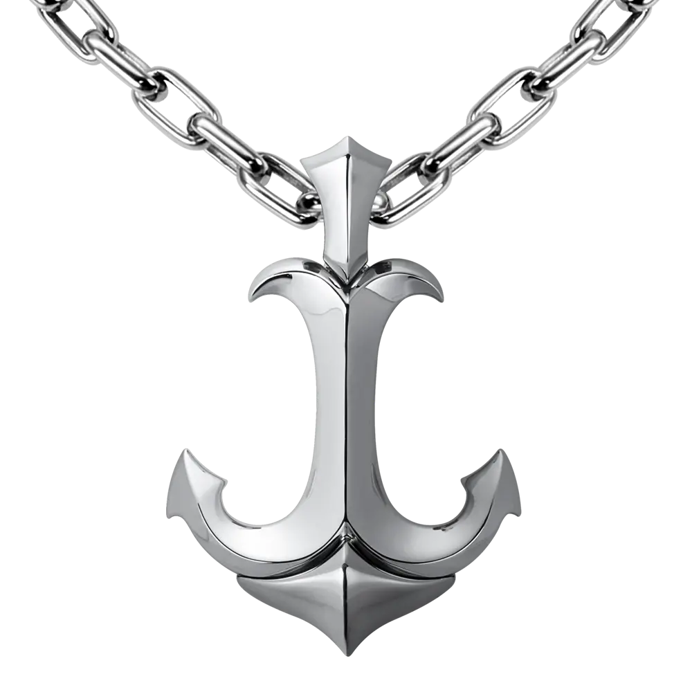 ByEnzo Sea Anchor Pendant in Platinum