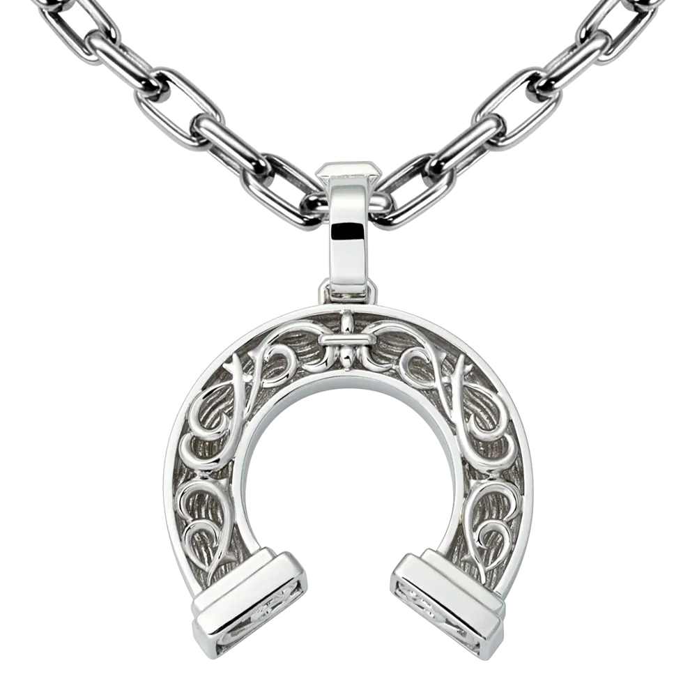 ByEnzo Horseshoe Pendant in Platinum