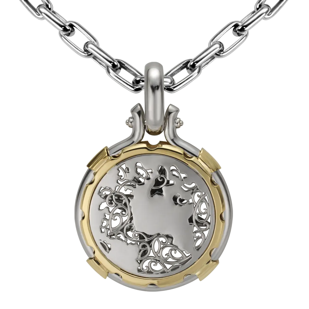 ByEnzo Compass Pendant in Platinum with DIAMOND - Image 2