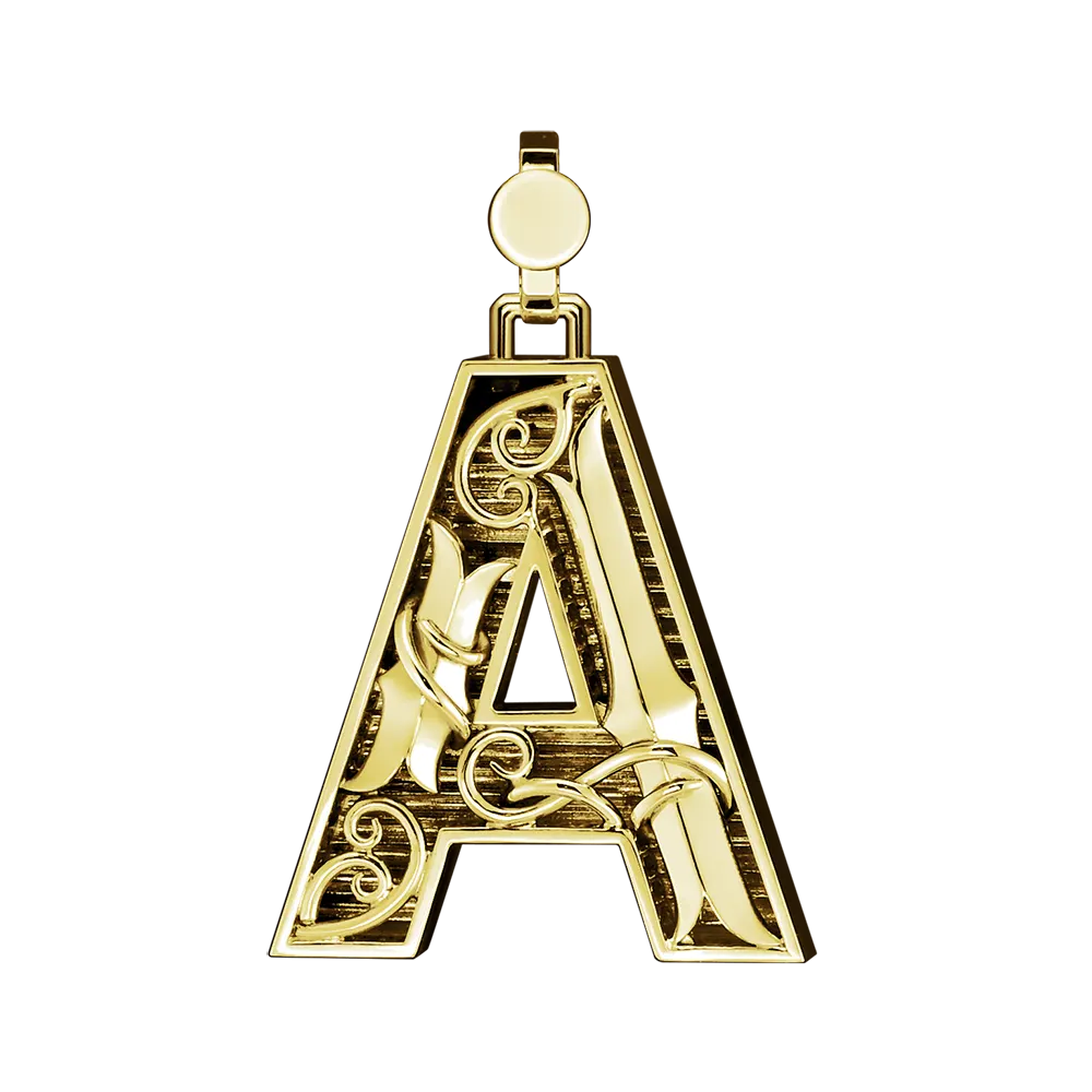 Initial Pendant in Platinum, The Letter A - Image 4