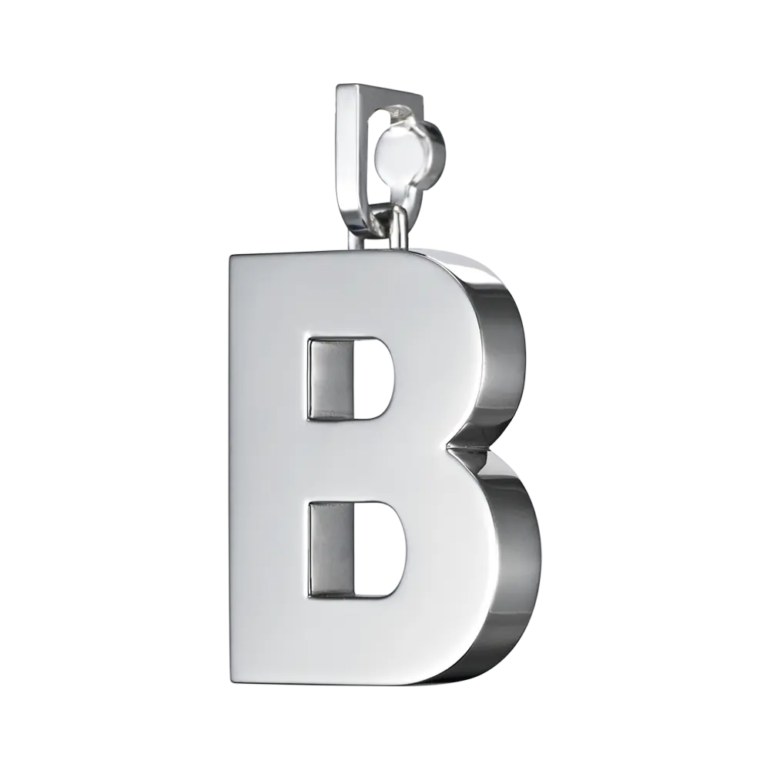 letter B platinum pendant