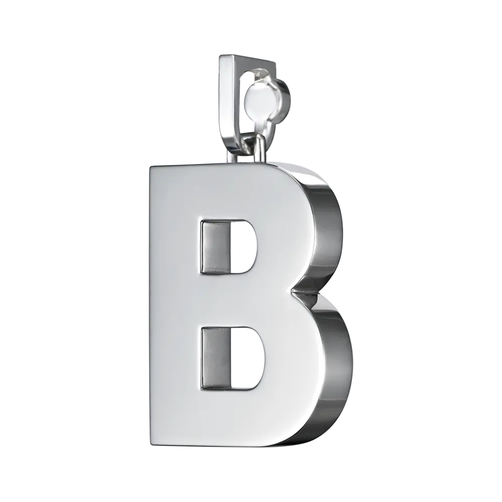 letter B platinum pendant