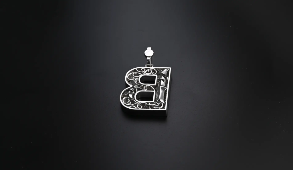 letter B platinum initial pendant