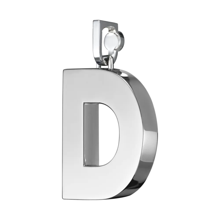 Initial Pendant in Platinum, The Letter D