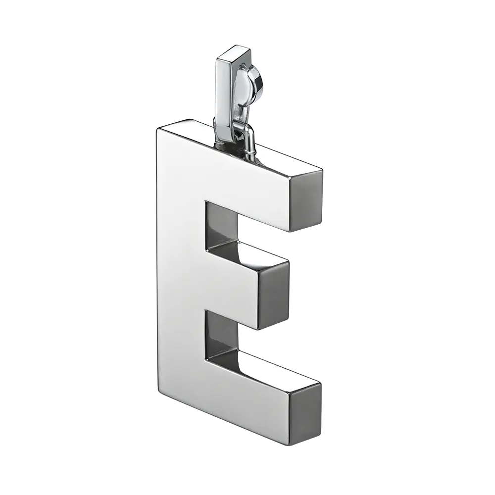 Initial Pendant in Platinum, The Letter E