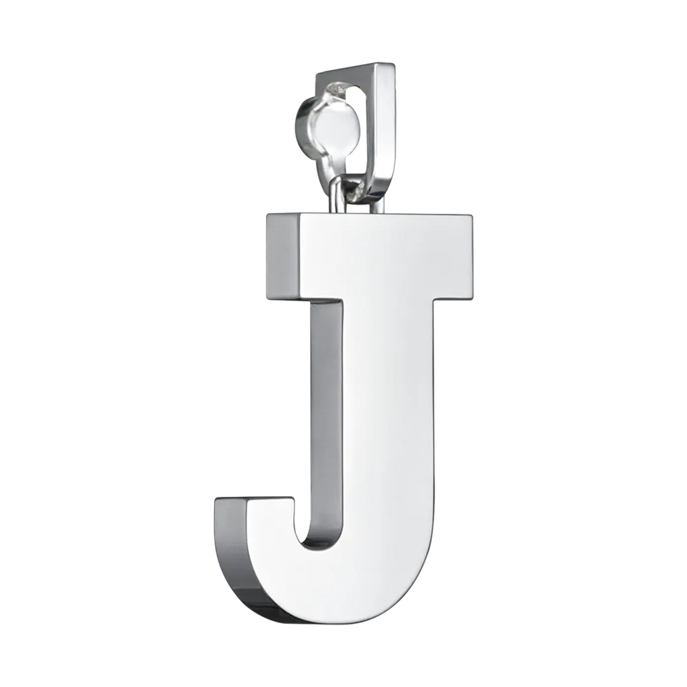 Initial Pendant in Platinum, The Letter J