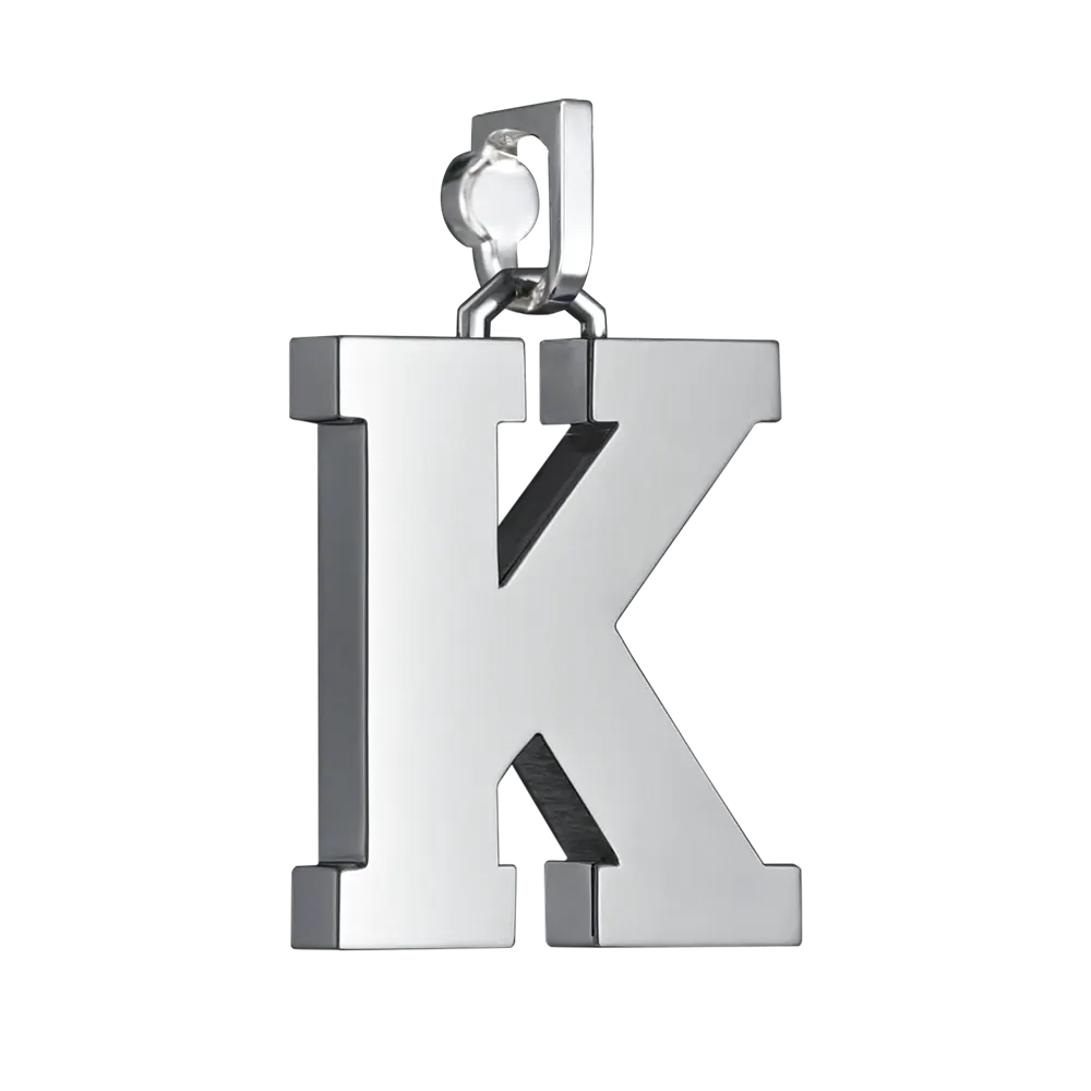 Initial Pendant in Platinum, The Letter K