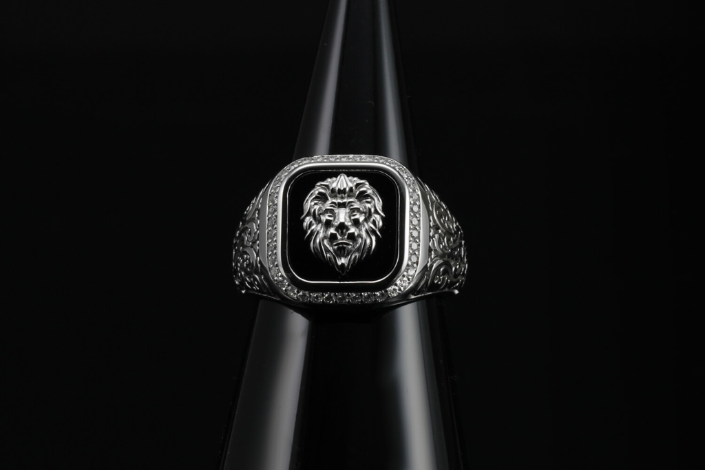 lion onyx platinum ring for men bespoke ring