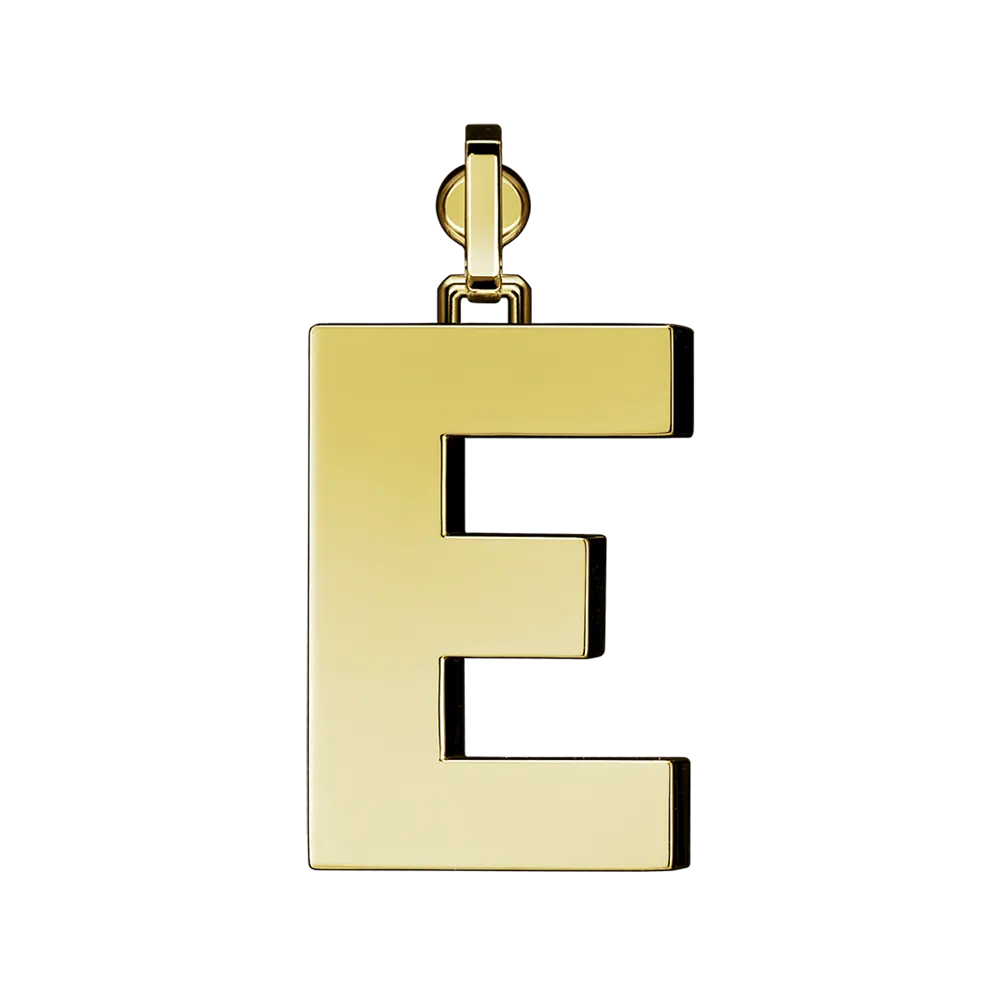 Initial Pendant in Platinum, The Letter E - Image 3