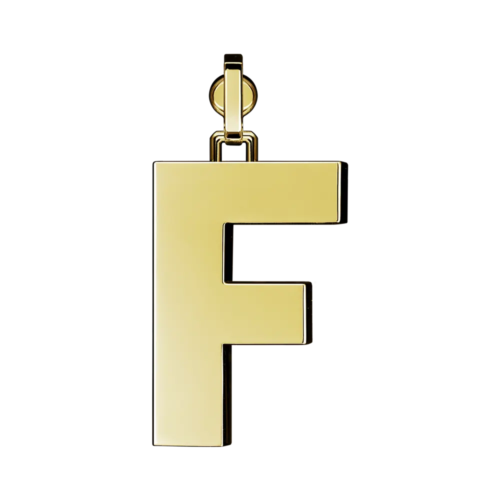 Initial Pendant in Platinum, The Letter F - Image 3