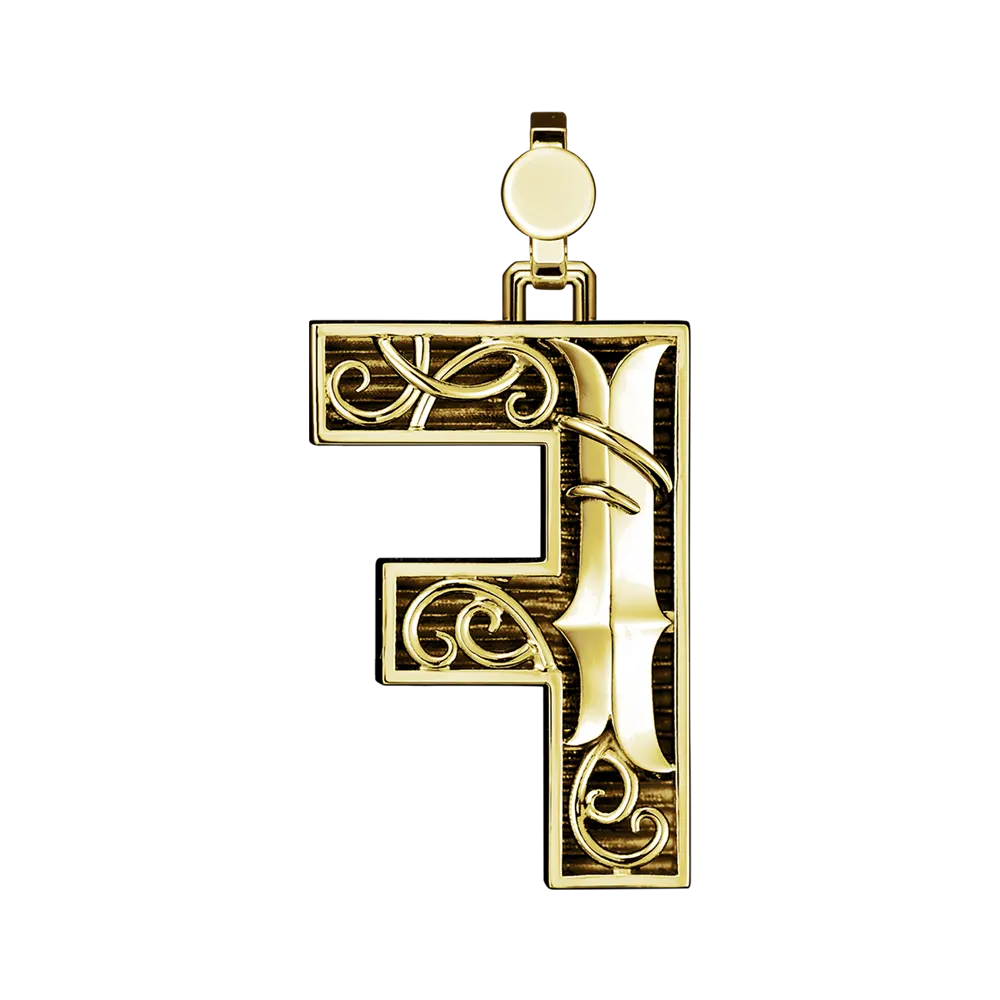 Initial Pendant in Platinum, The Letter F - Image 4