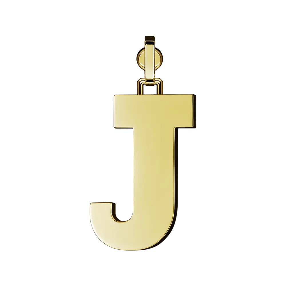 Initial Pendant in Platinum, The Letter J - Image 3