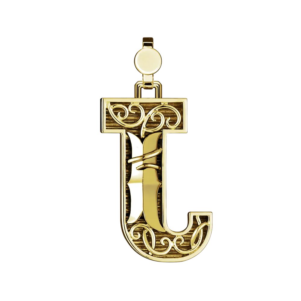 Initial Pendant in Platinum, The Letter J - Image 4