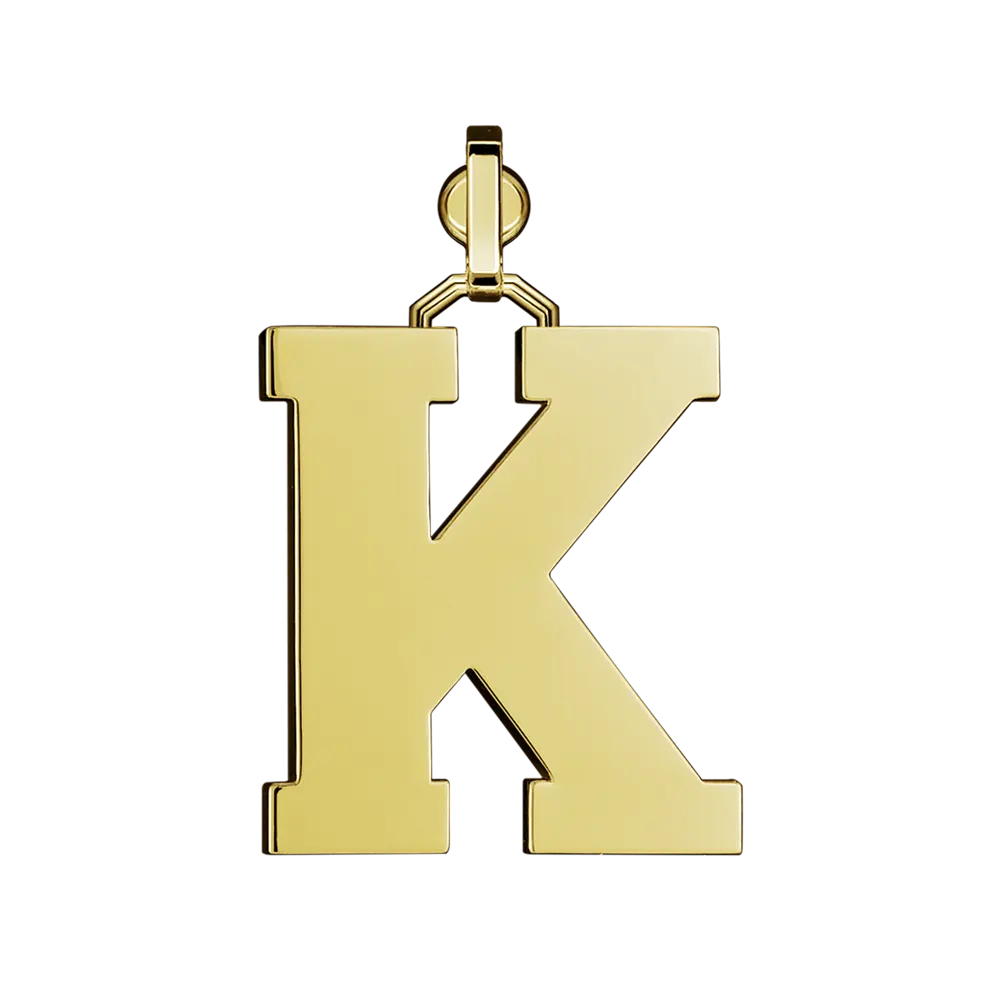Initial Pendant in Platinum, The Letter K - Image 3
