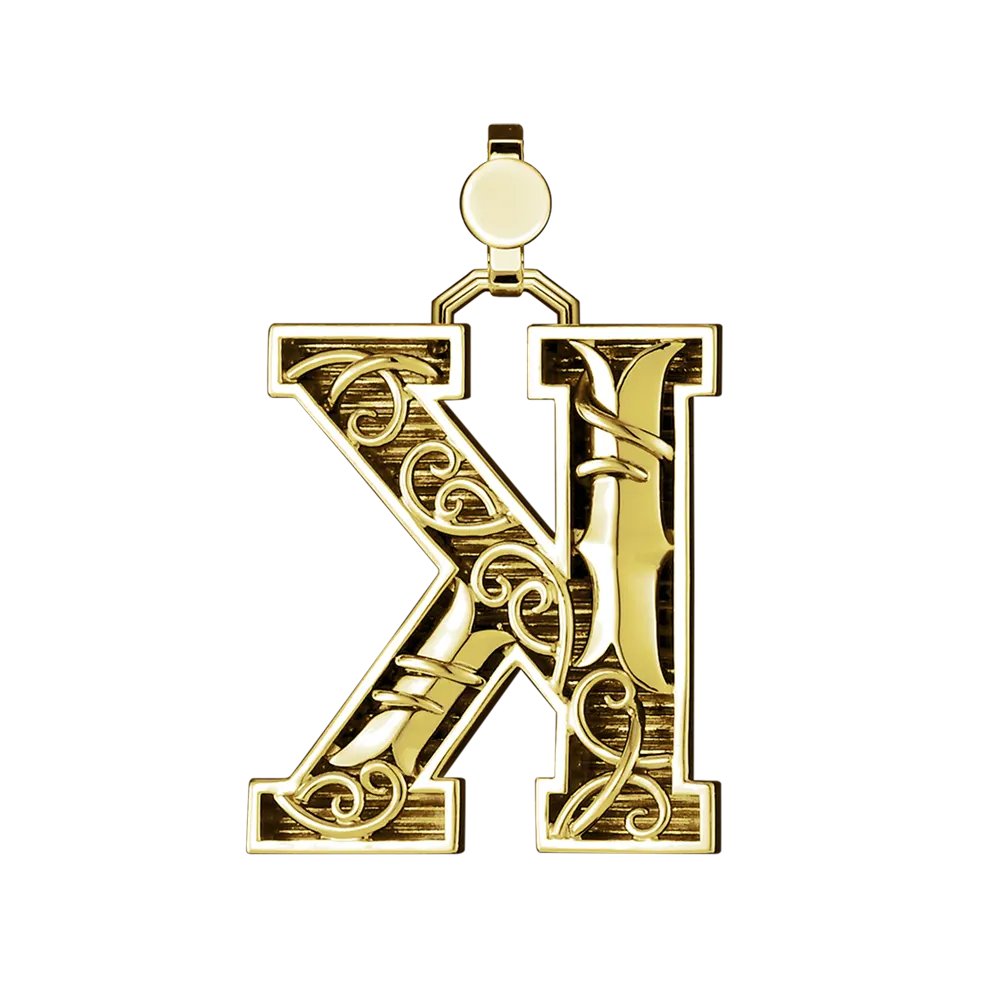 Initial Pendant in Platinum, The Letter K - Image 4