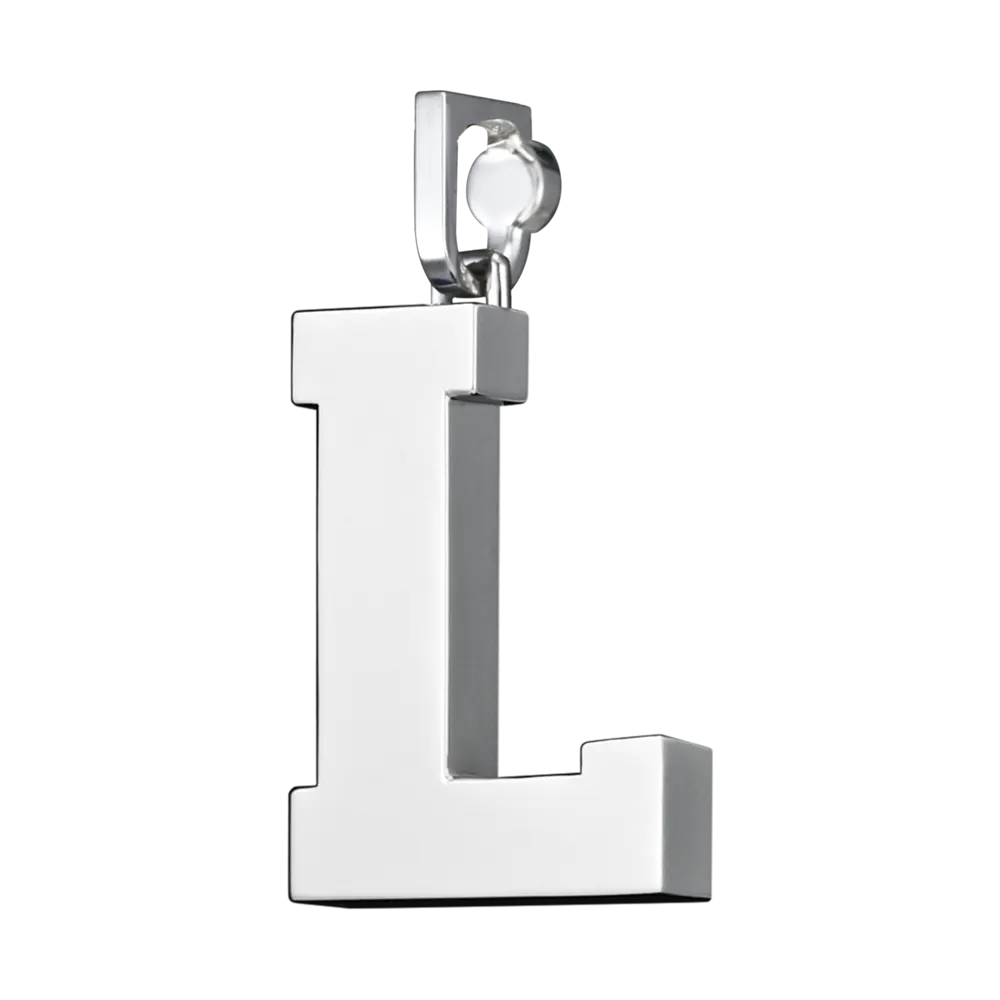 Initial Pendant in Platinum, The Letter L