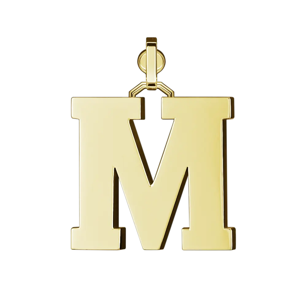 Initial Pendant in Platinum, The Letter M - Image 3