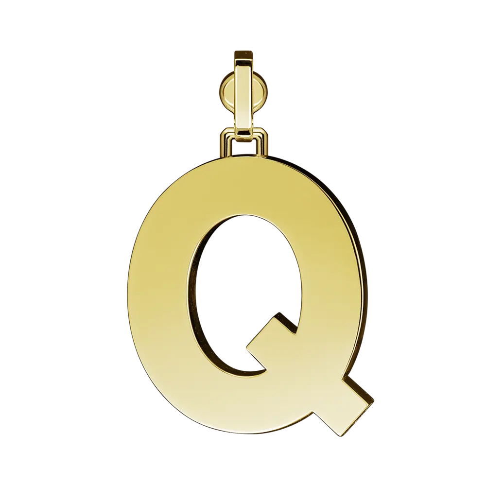 Initial Pendant in Platinum, The Letter Q - Image 3