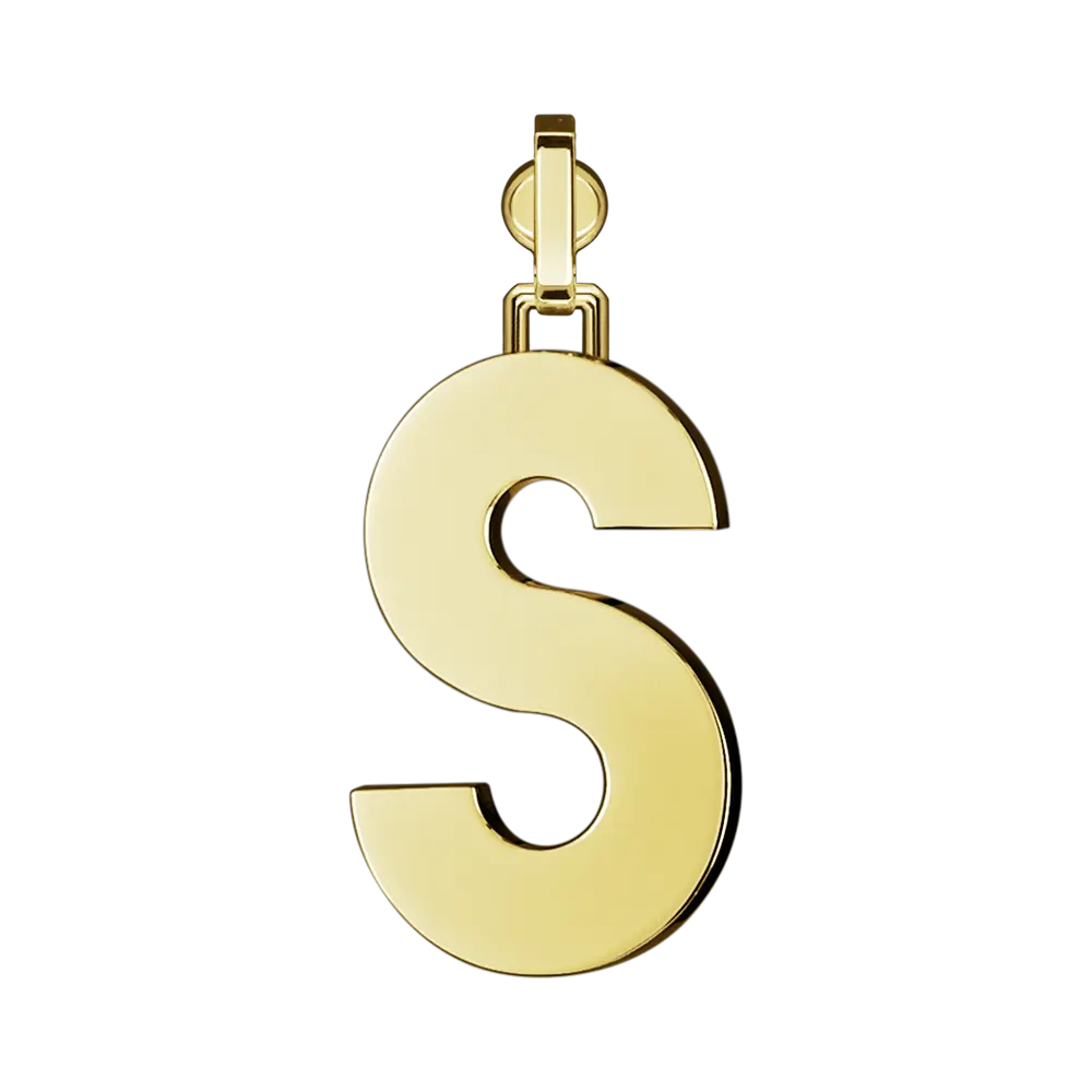Initial Pendant in Platinum, The Letter S - Image 3