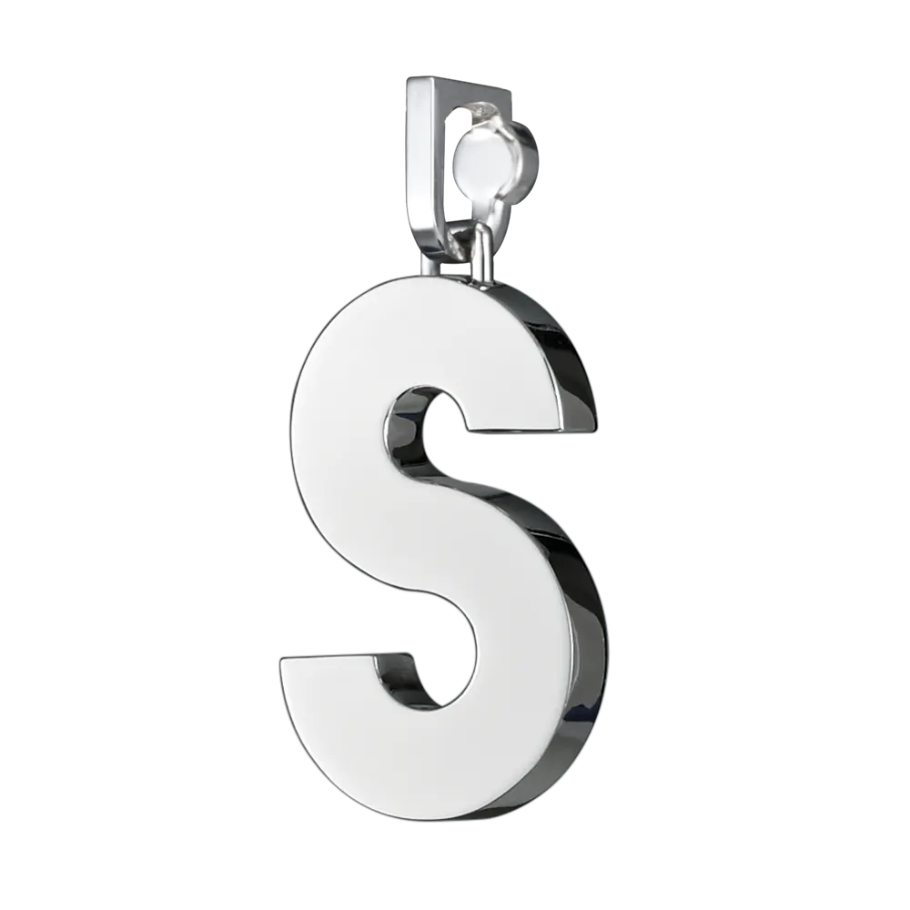 Initial Pendant in Platinum, The Letter S