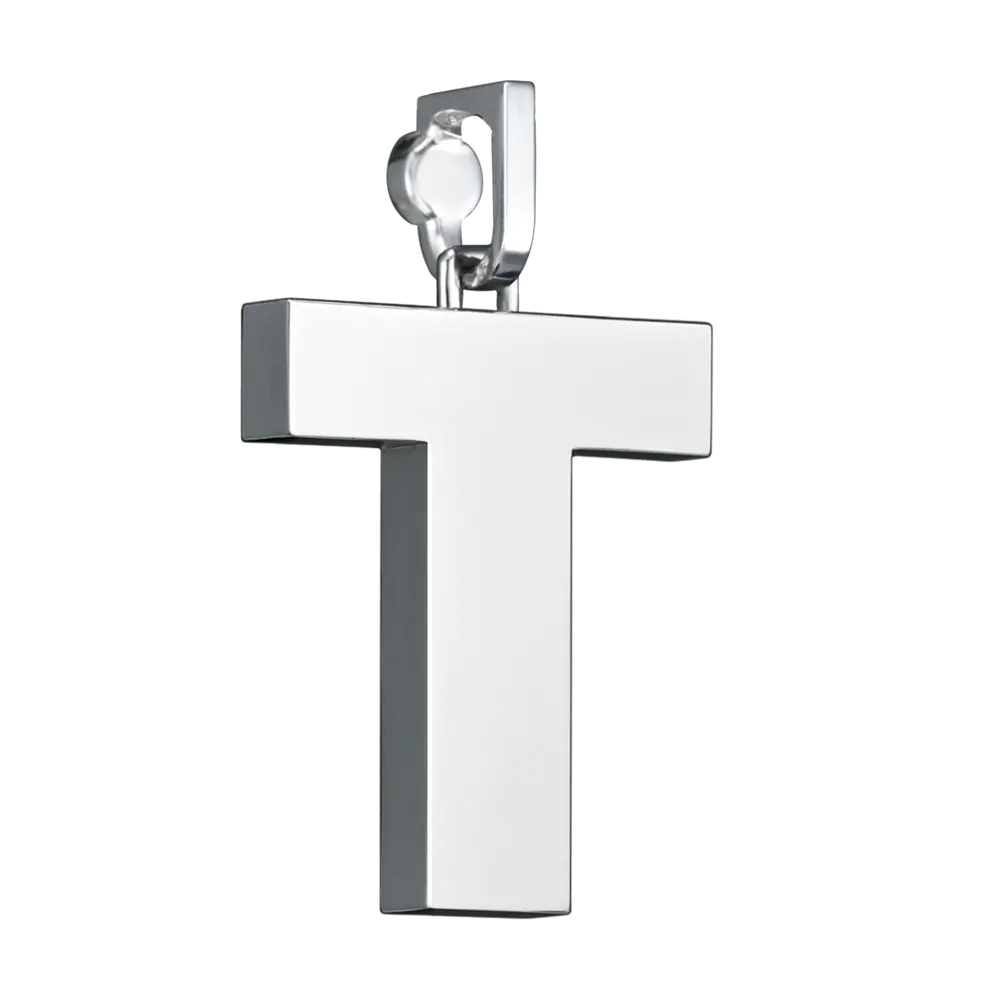 Initial Pendant in Platinum, The Letter T