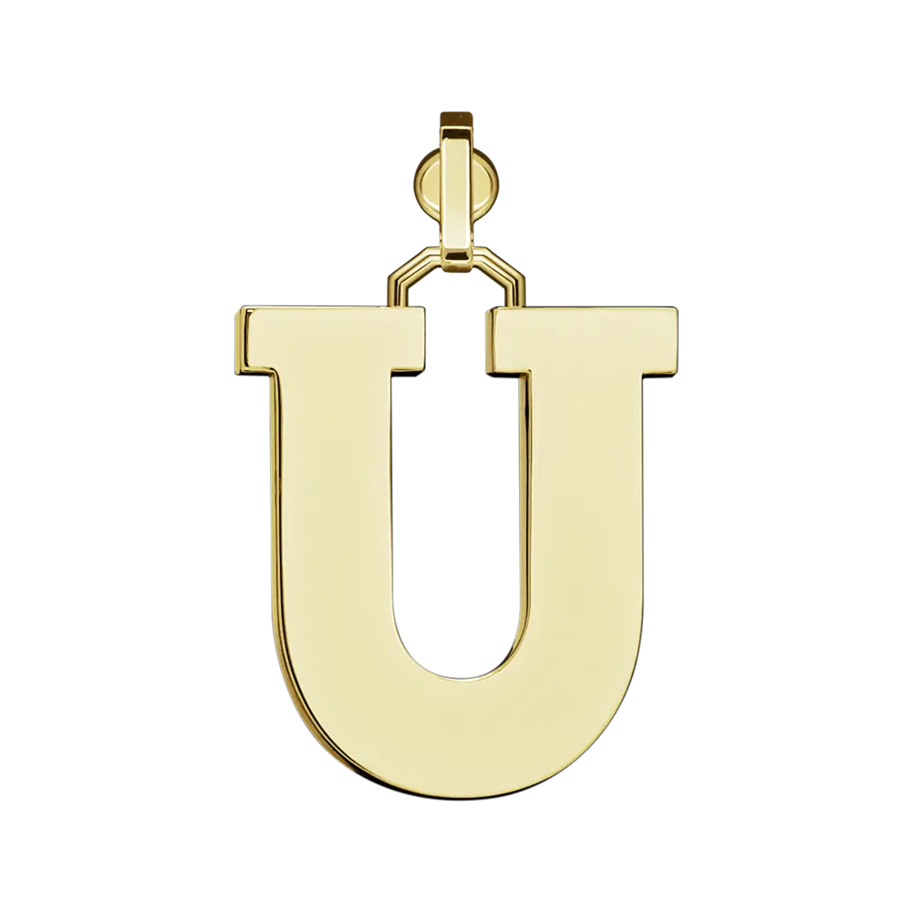 Initial Pendant in Platinum, The Letter U - Image 3