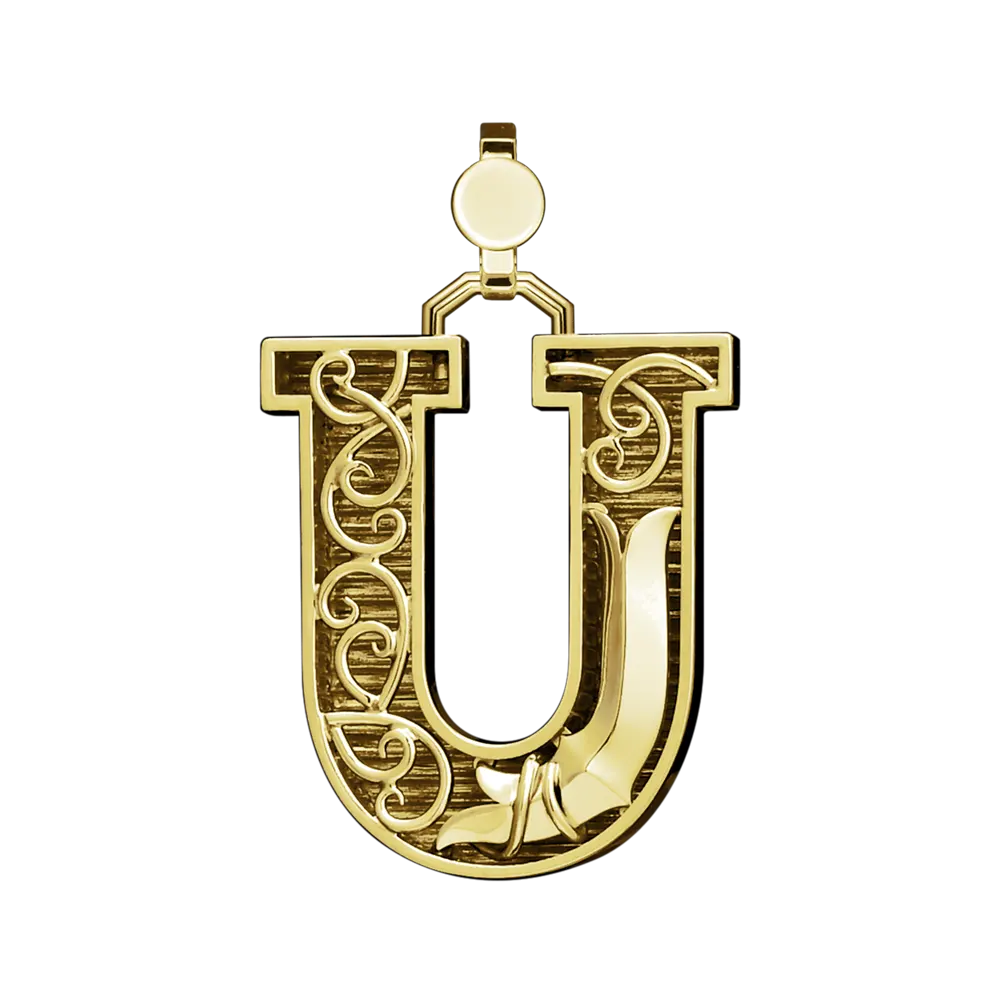 Initial Pendant in Platinum, The Letter U - Image 4