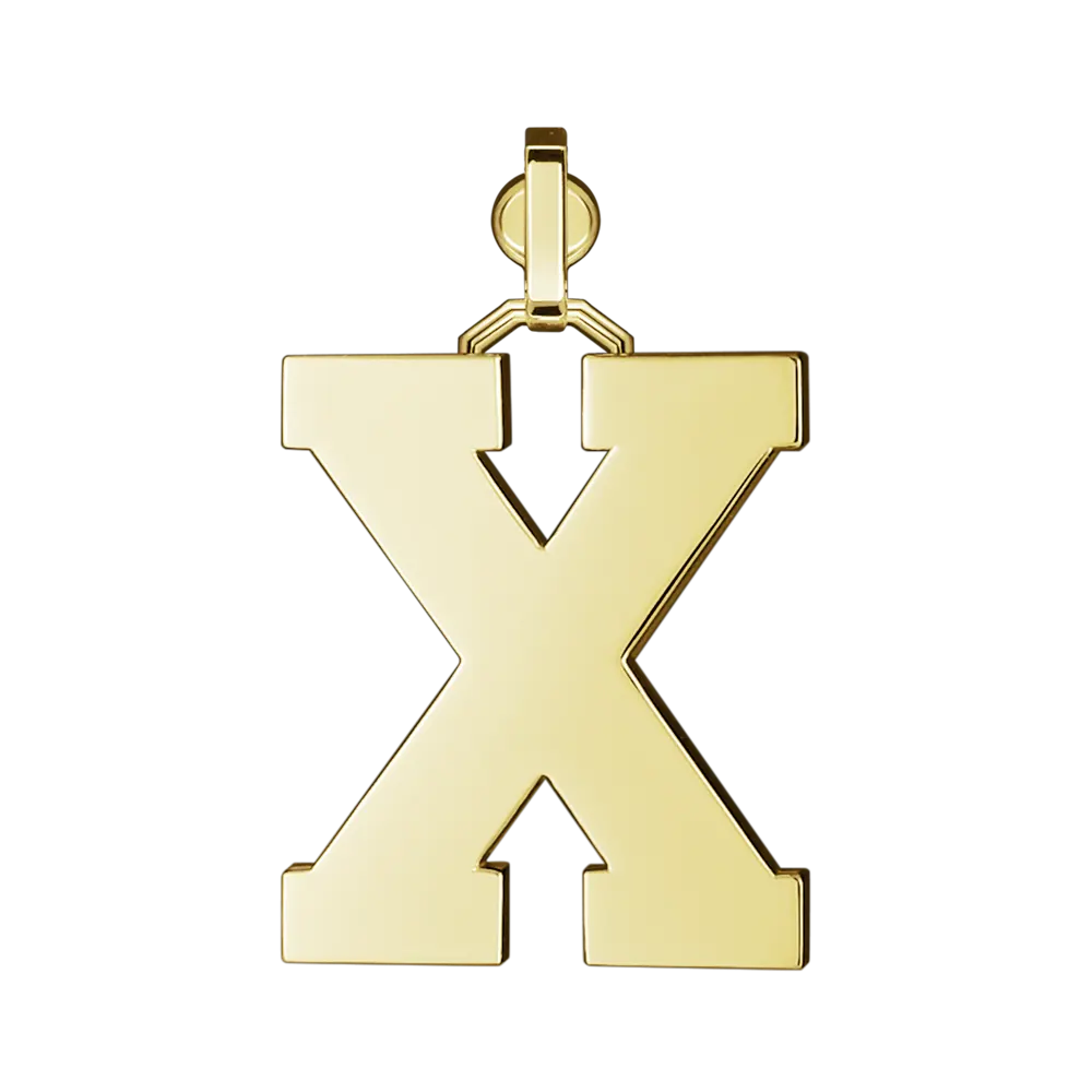 Initial Pendant in Platinum, The Letter X - Image 3