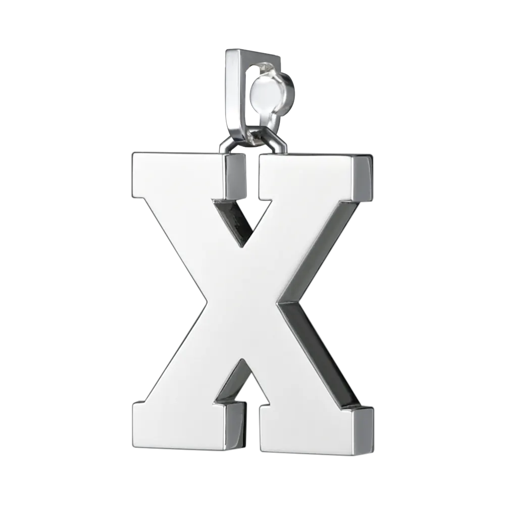 Initial Pendant in Platinum, The Letter X