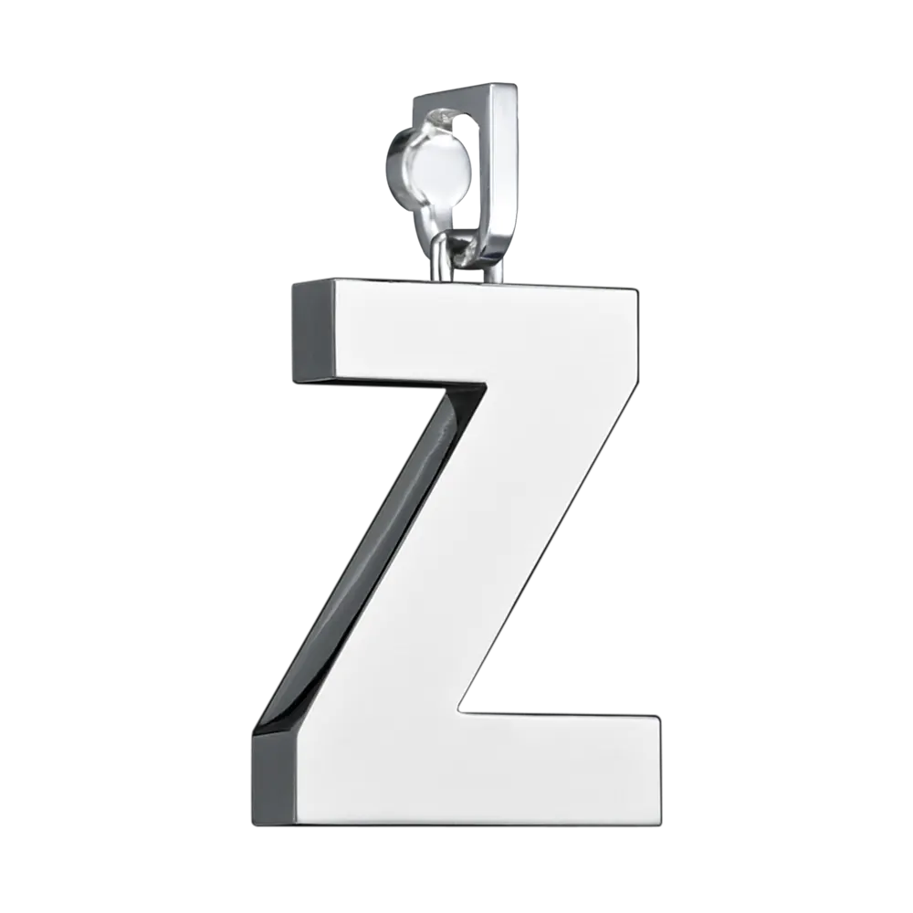Initial Pendant in Platinum, The Letter Z