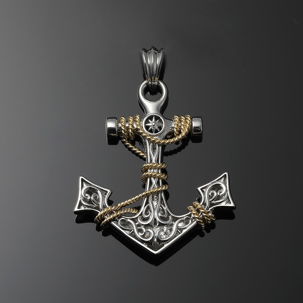 bespoke anchor platinum pendant