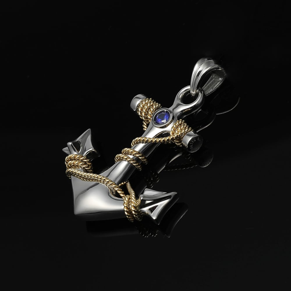 bespoke anchor platinum pendant