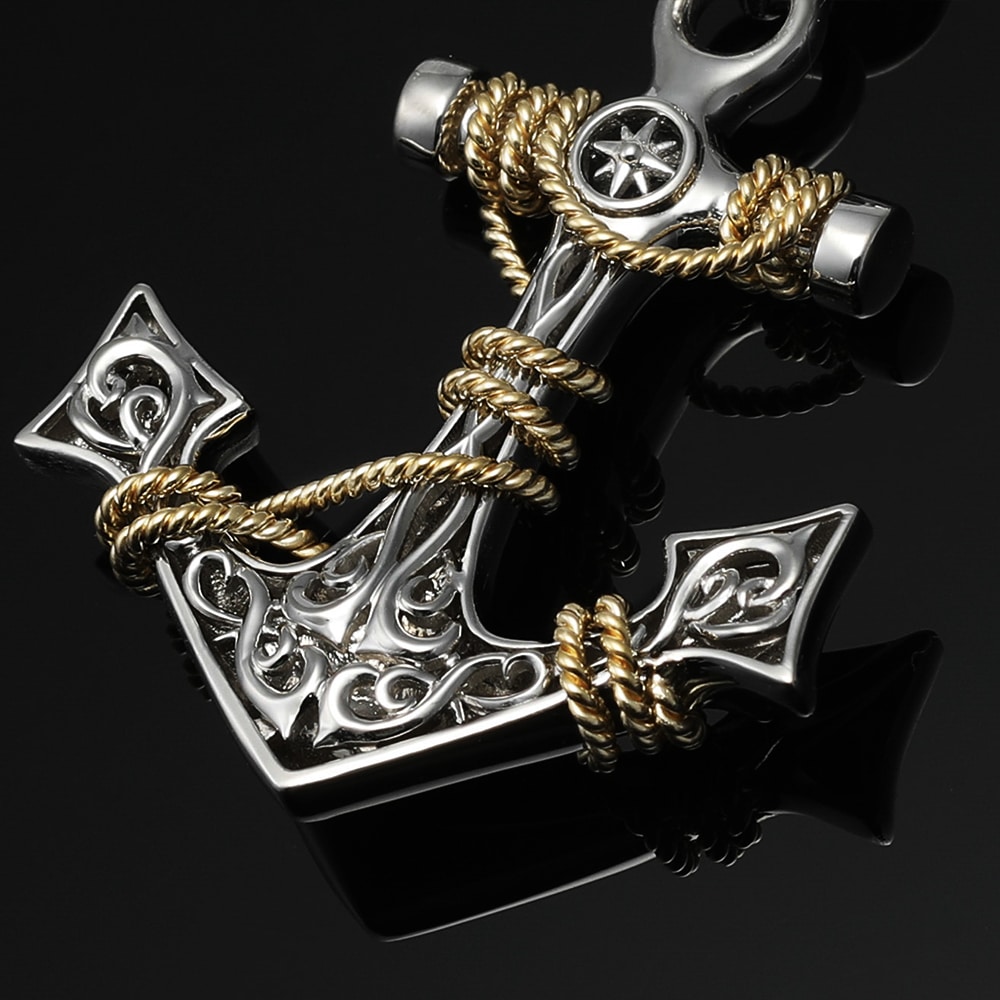 bespoke anchor platinum pendant
