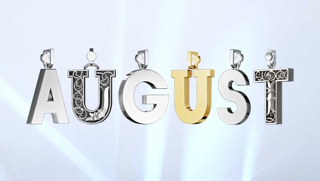 platinum alphabet letter pendant PT950 and 18K gold