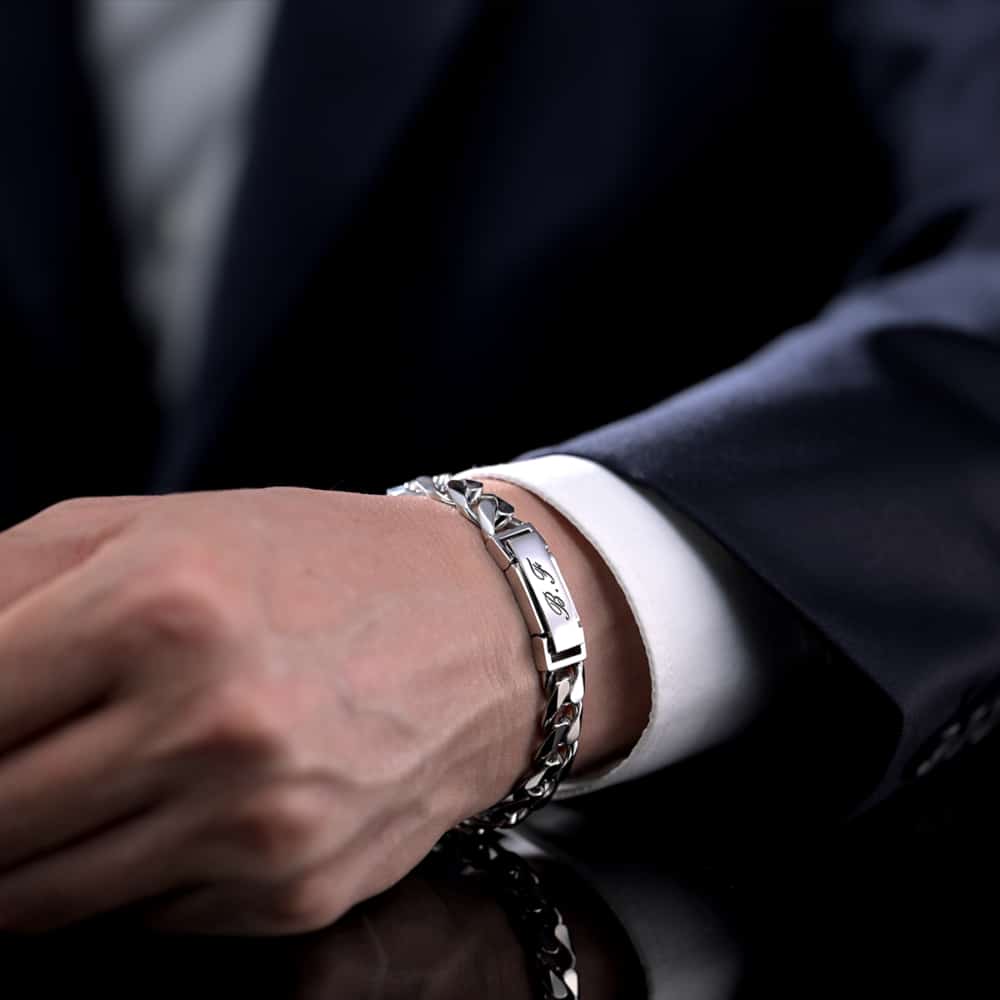 10mm platinum cuban chain for couple bracelet