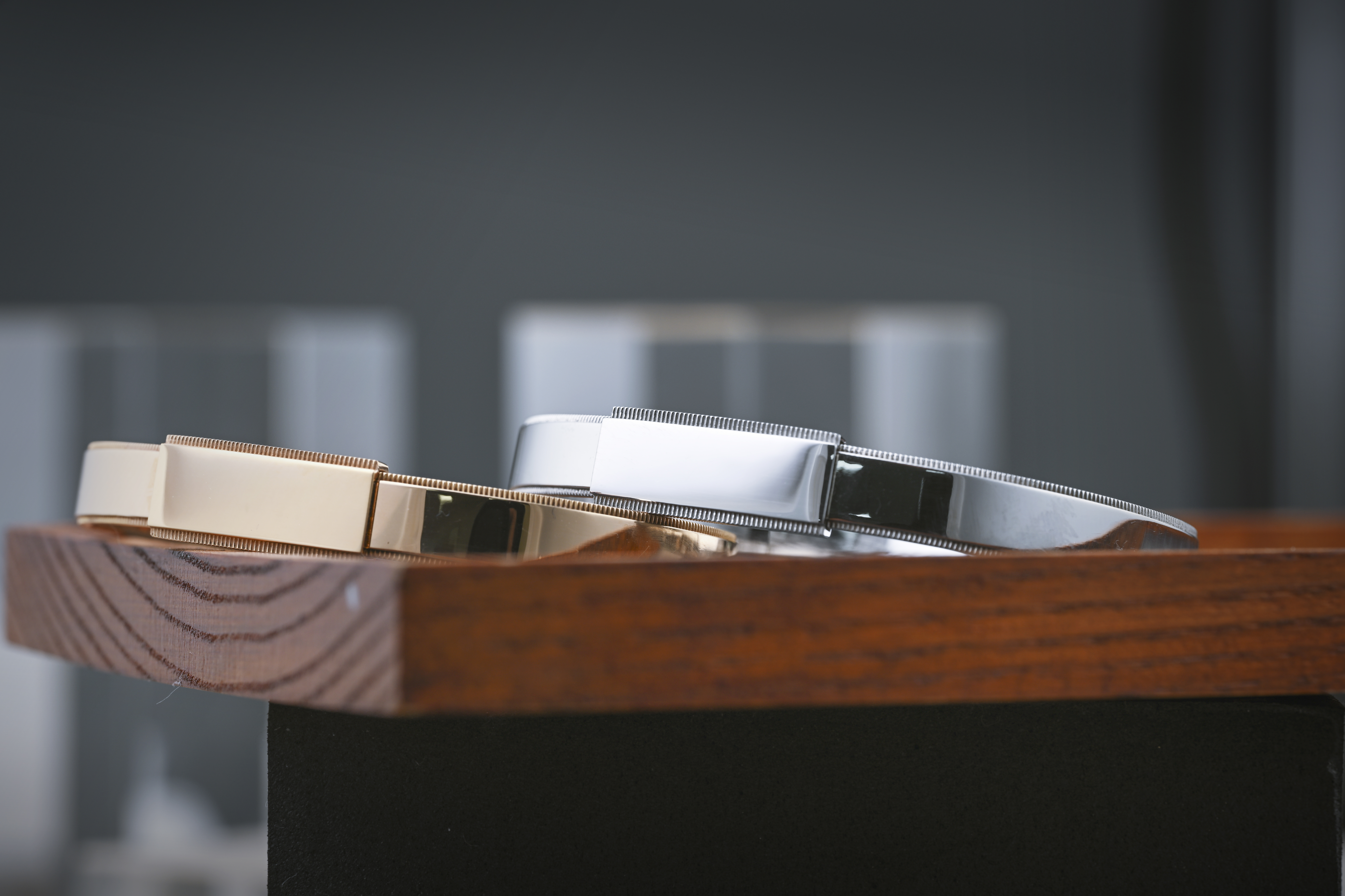 The luxurious platinum and 18K gold bangle bracelets from ByEnzo Jewelry