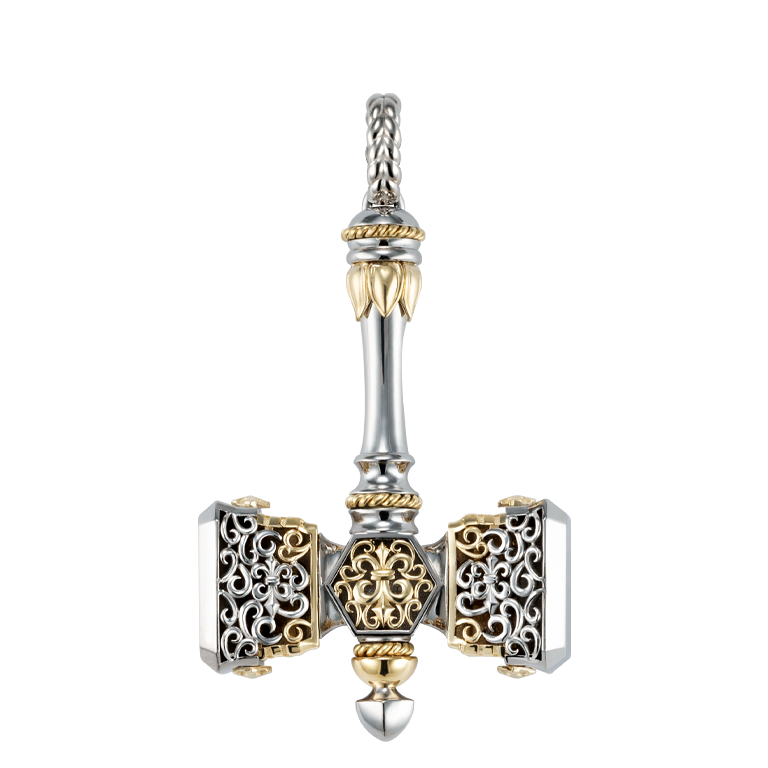 Hammer pendant in Platinum & 18K Yellow Gold - Image 2