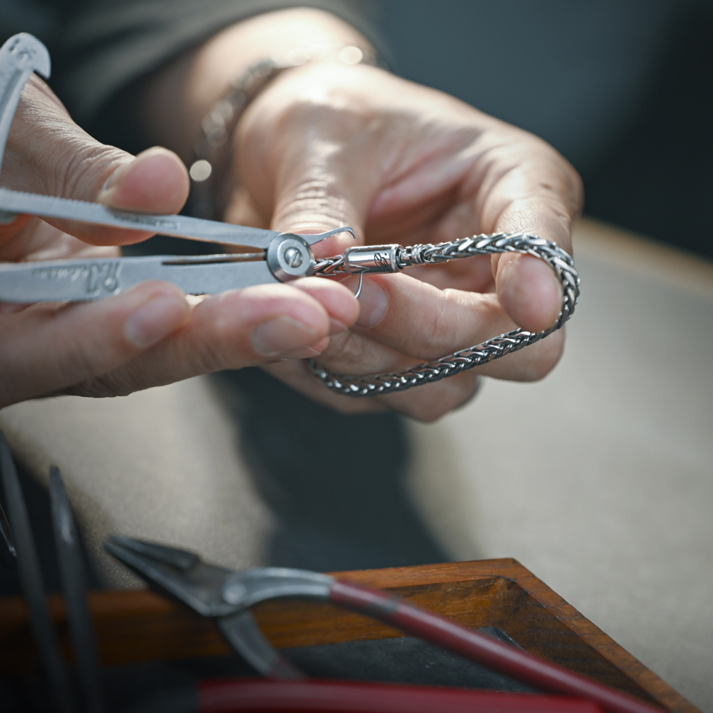 Platinum 950 wheat chain for men, platinum bracelet