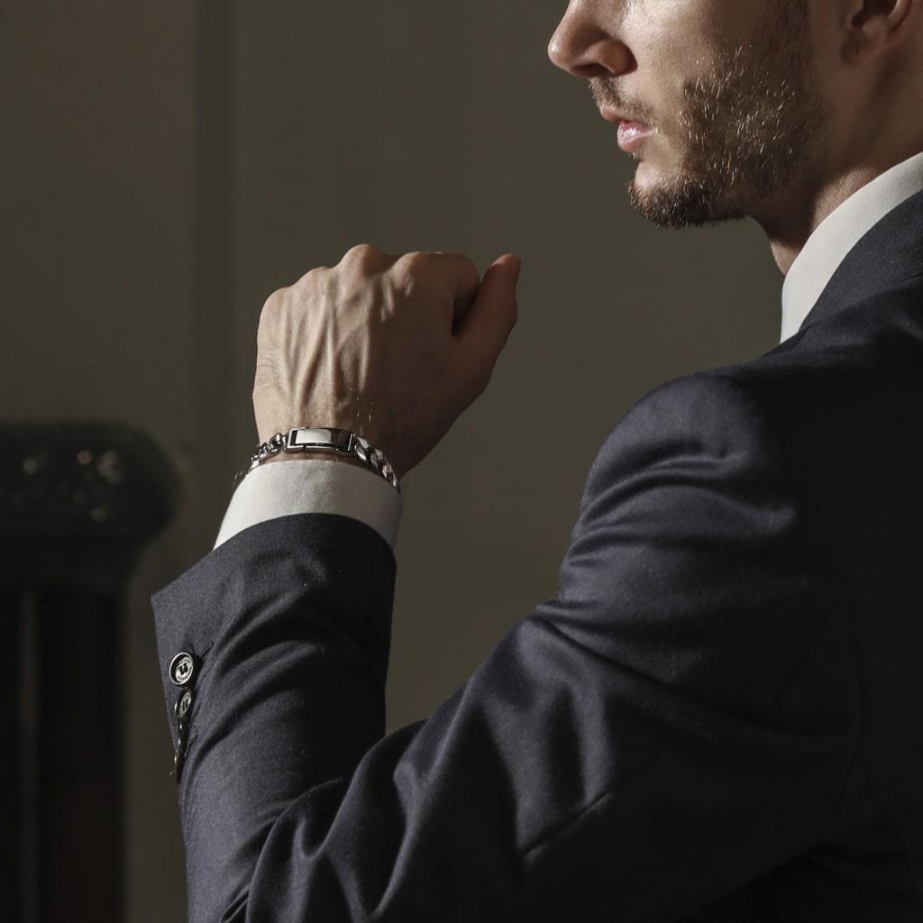 Platinum Standard Cuban Chain Necklace and Bracelet set for men