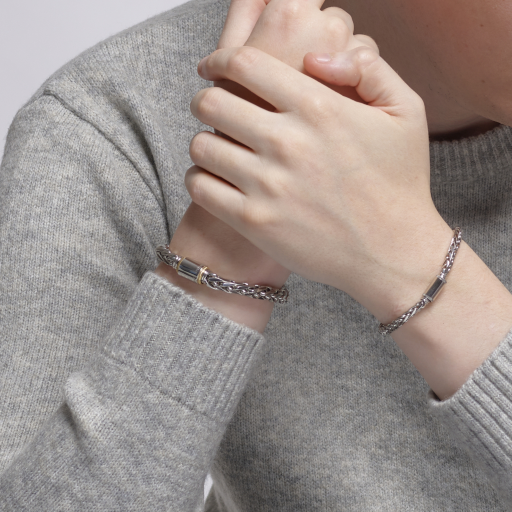 platinum wheat chain for men