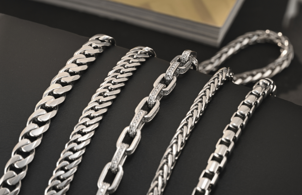 Platinum chains from ByEnzo Jewelry, luxurious necklaces and bracelets for men.
