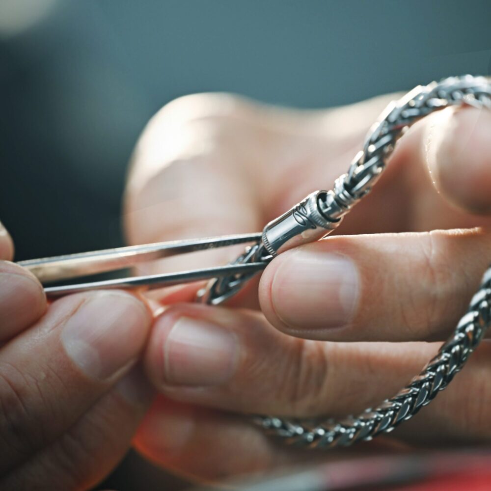 PT950 platinum braided chain bracelet