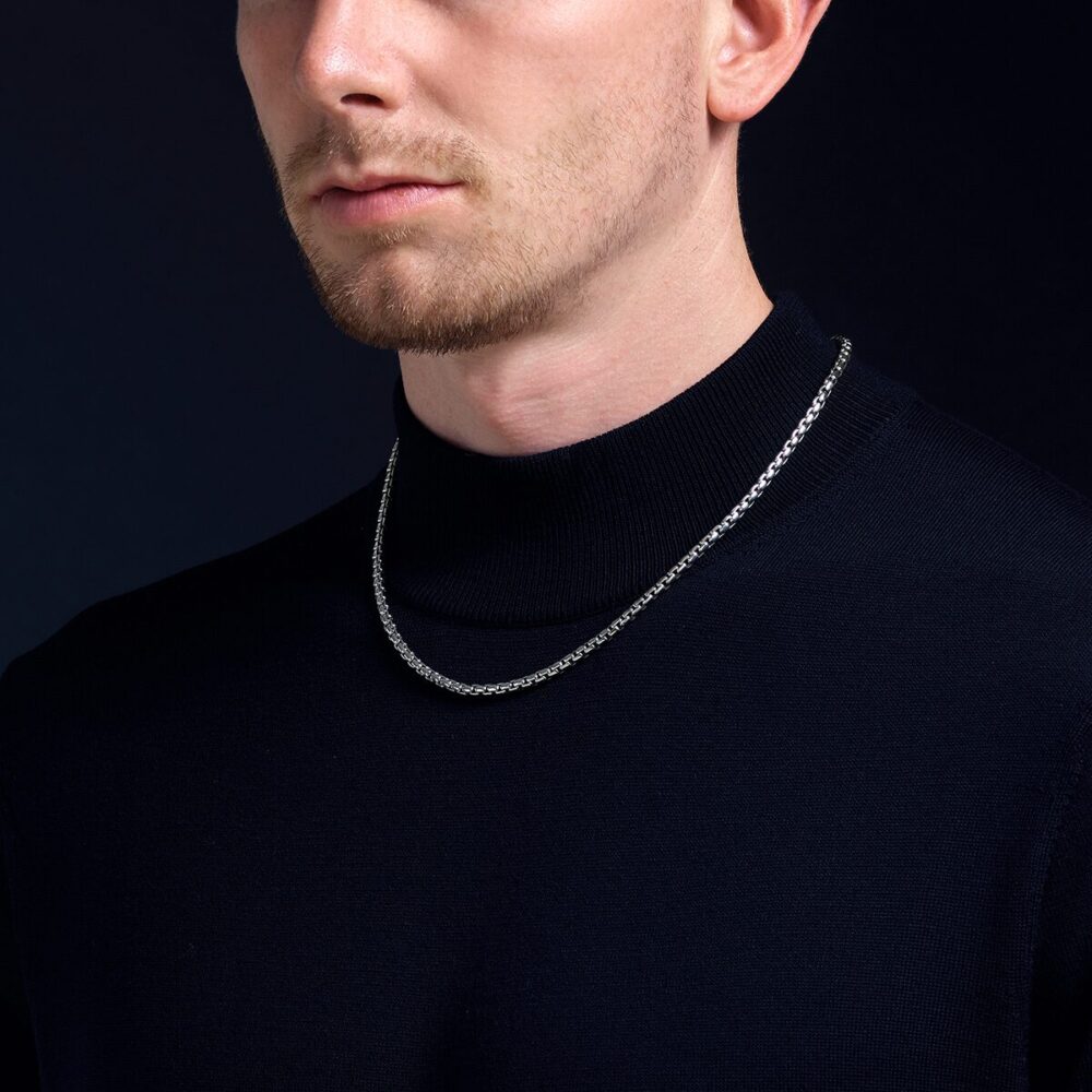 PT950 platinum box chain necklace