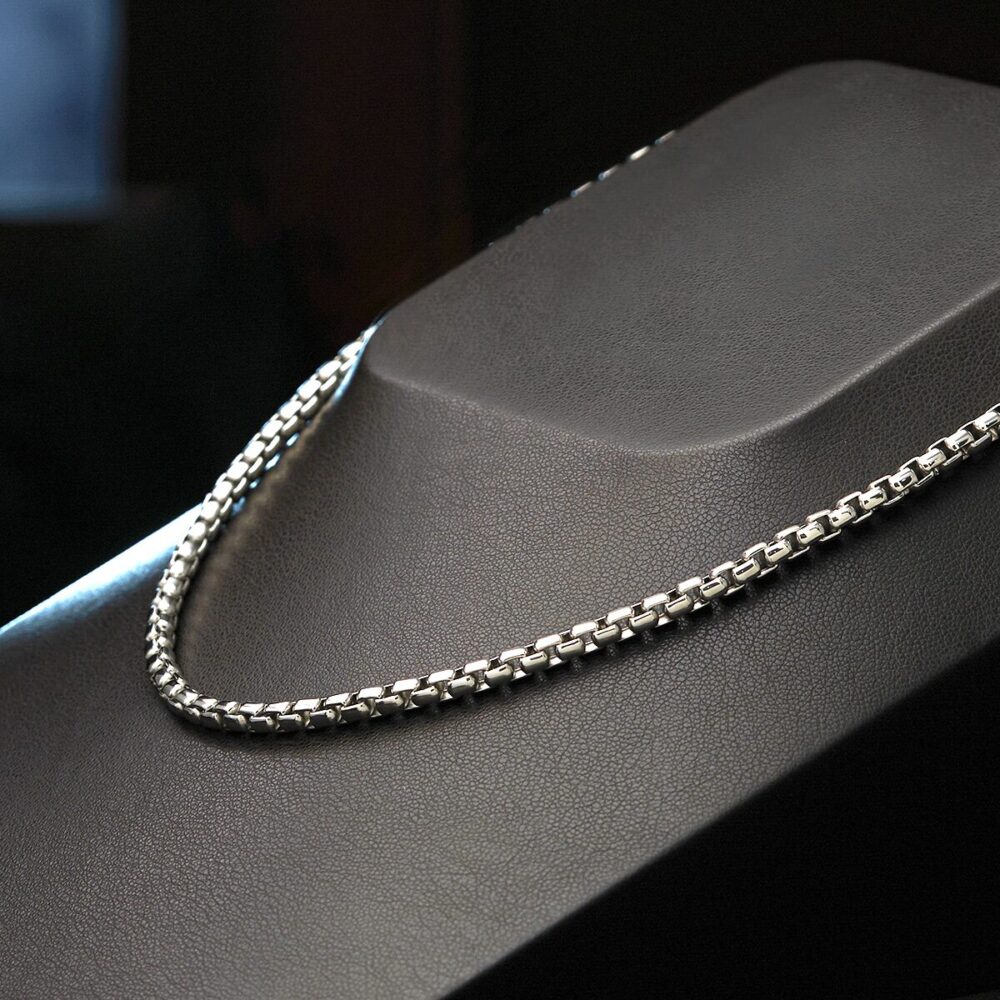 PT950 platinum box chain necklace
